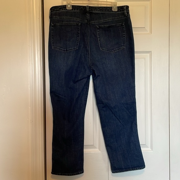 Talbots Flawless Sz 16 high waist modern ankle jeans navy/red vertical stripe - Picture 9 of 11